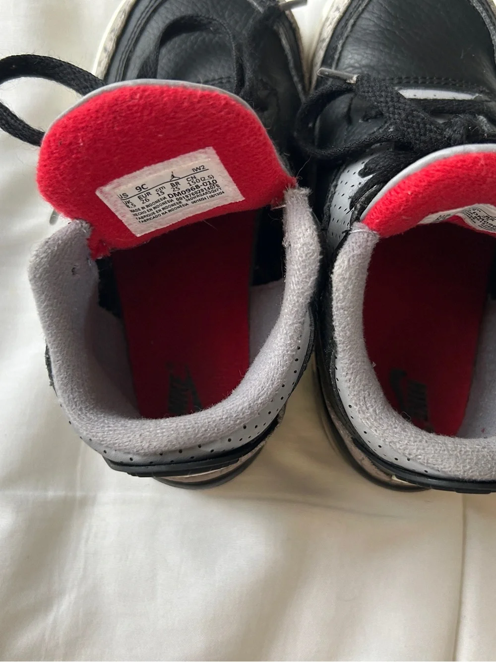 Jordan Kids Black/Gray/White/Red Retro 3s Style Sneakers
